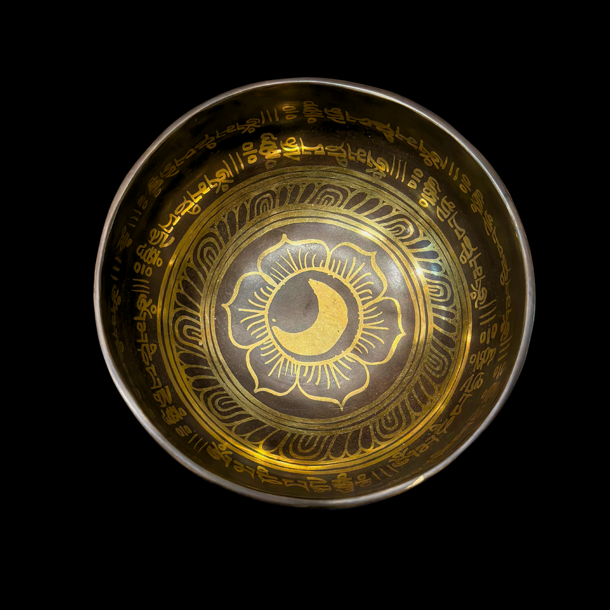 Hand-Carved Tibetan Singing Bowl Set – Bowl, Mallet & Cushion - Image 3