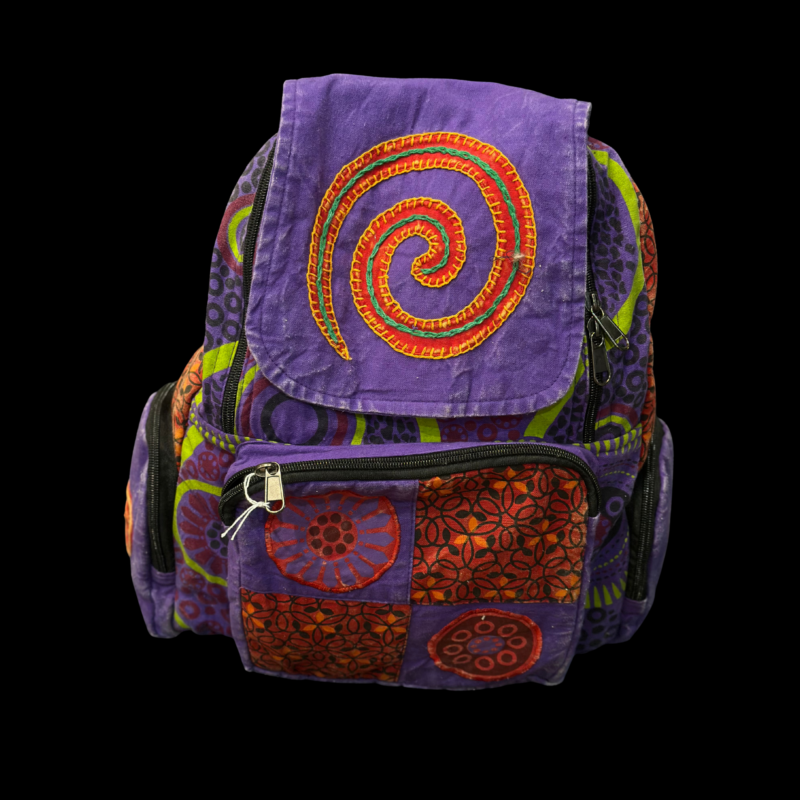Spiral Patchwork Backpack – Cotton Stonewash