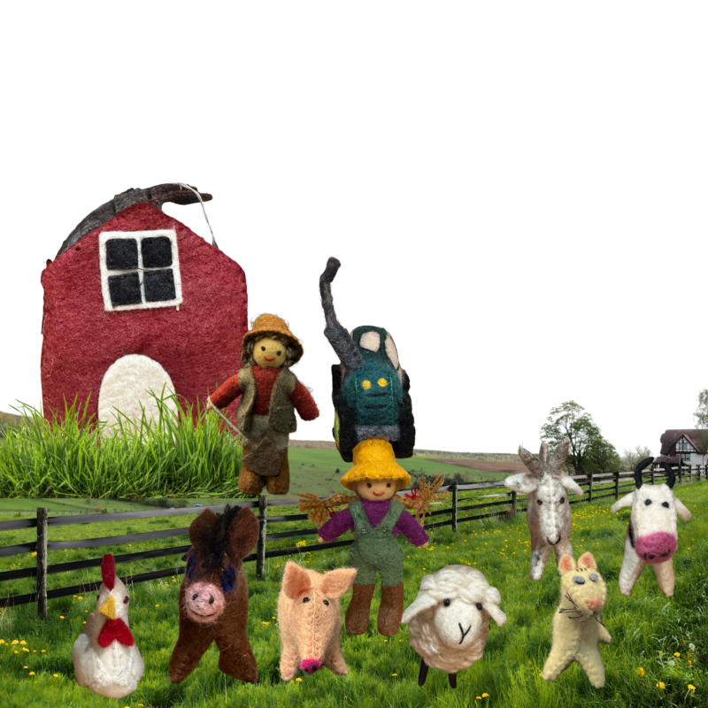 Handmade Felt Barnhouse 11 Set