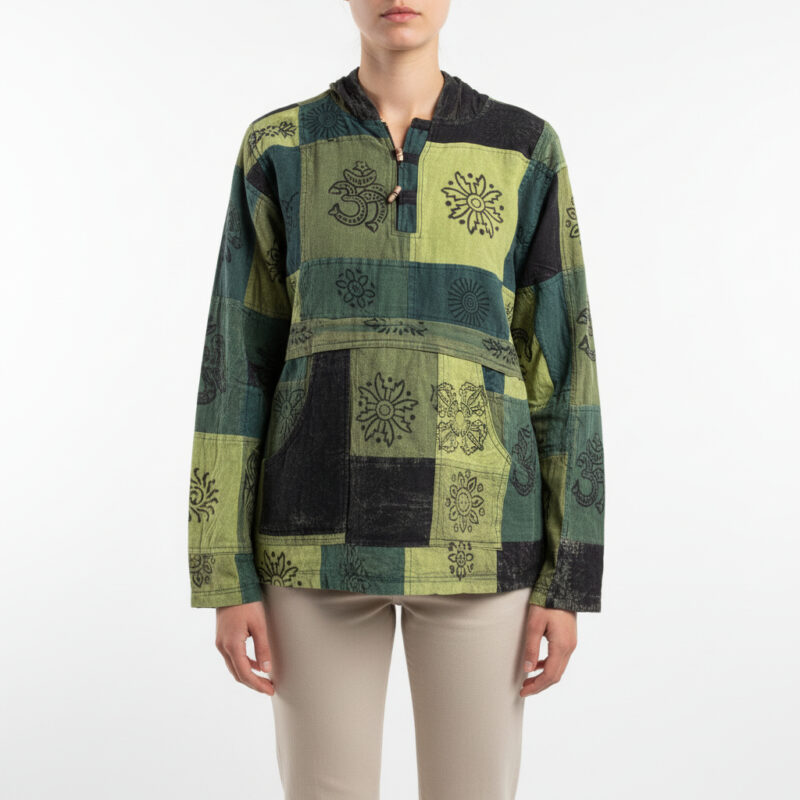 Cotton Patchwork Kurtha Shirt