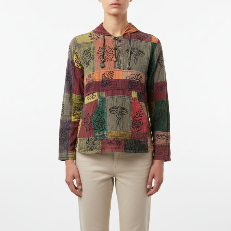 Patchwork Cotton Hoodie