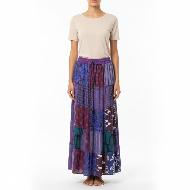 Bossanova Boho Woman Patchwork Skirt