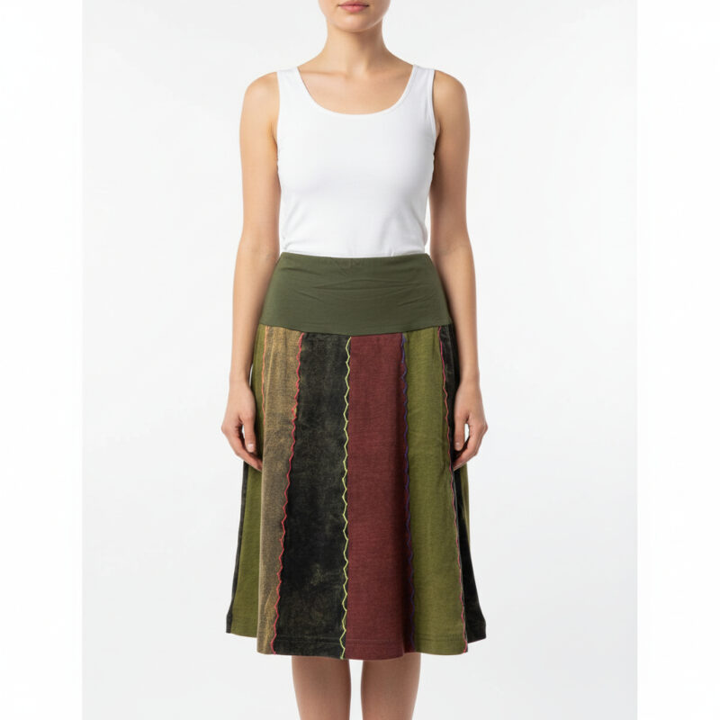 Patchwork Cotton Bohemian Skirt